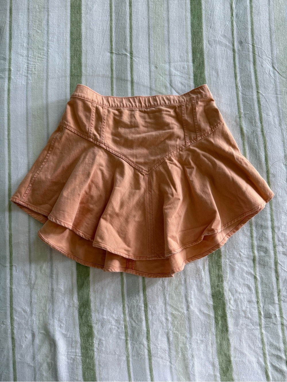 aerie Peach Denim Mini Skirt